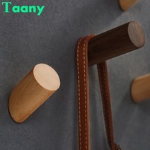 행거 까사미아헹거 천연 나무 옷걸이 벽 마운트 코트 후크 키 홀더 모자 스카프 잡화 랙, 1개, 내츄럴 6x3cm