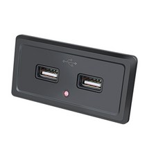 12V 3.1A 듀얼 Usb 충전기 소켓 사각 전원 콘센트 내장형 표면 장착 자동차 요트 트럭 Atv 보트 Rv 버스 어댑터, [01] 빨간