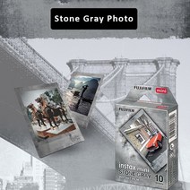새로운 10-20 장 fujifilm instax 미니 필름 인스턴트 블랙 프레임 마카롱 레인보우 인화지 미니 11 9 8 7s 70 25 50 90 sp-2, 10매 스톤 그레이