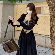 겨울 돌맘원피스 빅사이즈 77 88 롱 원피스 복고풍 패턴 A14