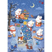 추석 재회 풍요 래빗 우드 직소퍼즐 계묘년 토끼의 해 행운 부귀 건강 기원 보름달 만월축제 잔치 준비중 풍수 일러스트 조각퍼즐 집콕취미 300 500 1000피스[티레오], 1000조각, 추석 토끼 모임 퍼즐04