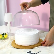 하우키친 우드 받침 케익 돔 보관함, 1개