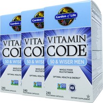 가든오브라이프 비타민코드 50세 이상 남성용 멀티비타민 240정 3병