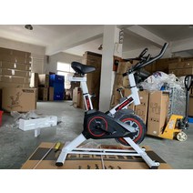 실내자전거 스피닝 스핀 가정용 접이식 바이크 동적 홈 여성 소형 실내 운동 자전거 운동, 폭발적인 클래식 흰색 개인 교육 비디오 + 미터