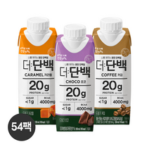 더 단백 프로틴 음료 3종 250mlx54팩 초코/커피/카라멜, 카라멜 250mlx18팩
