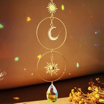 여름모빌 자개 조개 아크릴 모빌 스테인드글라스 썬캐쳐 suncatcher crystal sun and moon crystals prism rainbow sun catcher, 썬캐쳐 m01059