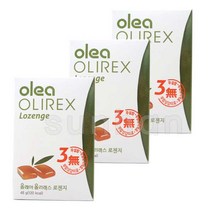 올레아 올리렉스 로젠지 48g/올리브잎 추출액/무설탕/목/허브/캔디/사탕, 3개, 48g