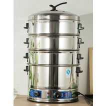 대용량 찜솥 해산물 냄비 스텐 3단 4단 5단 6단, 40cm4층(정+보온+보온+열+열강화