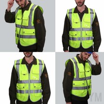 1개배송 야광 반사 포켓 안전조끼 그린 L 고급안전조끼 자원봉사조끼
