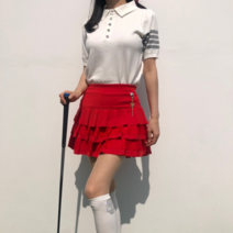 로로얼로이 레이스 캉캉 레드 썸머 트윙클 골프 치마바지 골프스커트