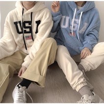 !입고완료![가을컬러/커플후드][당일출고] 데일리룩 6컬러 주문폭주 시밀러룩 USA양털후드 오버핏 남여공용 커플후드티