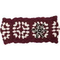 Badgley Mischka Beaded Crochet Headband, Burgundy, Burgundy