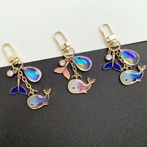 고래 N 꼬리 홀로그램 에어팟 버즈 키링.링가, 파랑