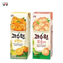 남양 과수원 190ml x 48팩(2box) 4종 택1/사과/복숭아/청포도/오렌지/혼합가능/무료배송, 혼합, 과수원 오렌지24팩+복숭아24팩