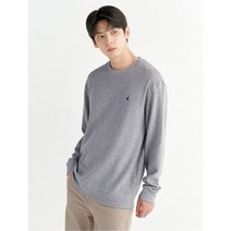 BEAN POLE 그레이 니트라이크 와플 라운드 티셔츠 2841033