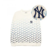 MLB 클래식 그라데이션 모노그램 오버핏 맨투맨 NY (Cream)