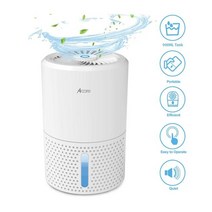 제습기 acare dehumidifier 습기 흡수기 공기 건조기 900ml 물 탱크 홈 지하실용 조용한 공기 욕실 옷장, 협력사, 하얀색, 우리 플러그