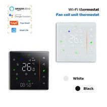 24VAC 스마트 홈 HVAC 온도 조절기 2P/4P 팬 코일 난방 및 냉각 용 Tuya 라이프 앱, 12 006ALW-86Surface Box, 01 24VAC