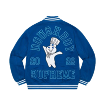 슈프림 미첼 & 네스 도우보이 트윌 바시티 자켓 블루 22FW Supreme Mitchell & Ness Doughboy Twill Varsity Jacket Blue 22FW