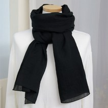 이로스데코 여성용 소프트 린넨 무지 머플러