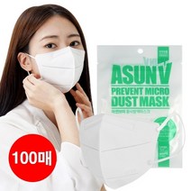 아썬브이KF94황사방역마스크, 1개, 100매, 화이트