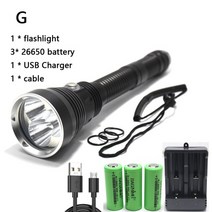 초강력 led 고휘도 미니 휴대용 충전식 캠핑 손전등 후레쉬 렌턴 작업등 새로운 슈퍼 브라이트 3 x XHP70.2 옐로우화이트 라이트 LED 6000 루멘 전술 야외 방수, G, 백색광, 1 램프 XHP70.2