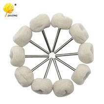 양모휠 양모패드 10pcs 파인 생크 울 폴리싱 헤드 그라인딩 쥬얼리 금속 휠 버핑 펠트 qstexpress 회전 도구 액세서리, 100, 100