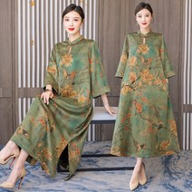 [인성]차이나 실크 원피스 미디엄