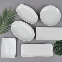 오메가키친 안개꽃 멜라민 접시 시리즈 그릇 한식 식기 업소용 (메인요리 스끼다시) OMG, 10-5)귀사각접시(11호 6675)