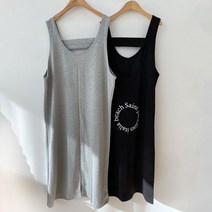 아이우먼 빅사이즈사랑해요 G775L204 뒷프린팅멜빵롱원피스 TS