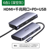 컴퓨터 다용도 Ugreen Typec USB허브, T09-6합 1HDMI인터넷카드 50771