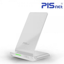 (삼지아이티(주) PISnet 코드리스 듀얼코일 10W 고속 무선 충전기 (화이트 충전기/듀얼코일/무선/화이트/고속/삼지아이티/코드리스