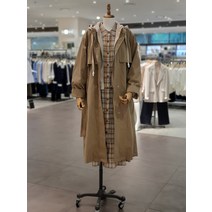 써스데이아일랜드 후드 배색 야상형 트렌치 T226MCT131W