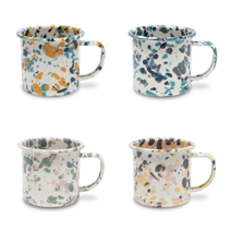 크로우캐년 카탈리나 마블 법랑 머그컵 12oz, No.3_민트 하비스커스, 1개