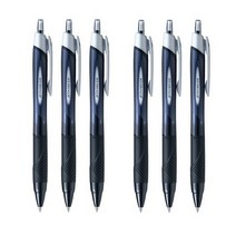 유니 제트스트림 볼펜 0.38mm, 블랙, 6개입