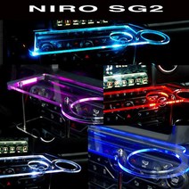 ArtX 니로 SG2 2세대 USB 5V LED 2단 차량용 무중력테이블 컵홀더 식탁 자동차 선반 핸드폰 거치대 수납용품, 일반형, 포함, 블루