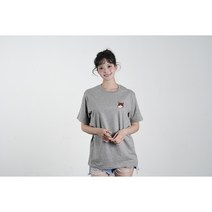 애니멀스 D 귀여운 동물 캐릭터 로고 남여공용 반팔 티셔츠 모음