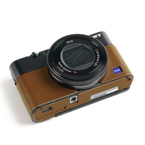 글린트 소니 RX100M5A RX100M5 RX100M4 RX100M3 가죽스킨, 1개, 초콜릿(진브라운)