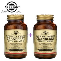 (1+1) 솔가 크랜베리 추출물 비타민C 아스코르브산 solgar Cranberry 60 베지캡슐 2팩