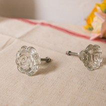 엔틱and데코 Gnob-022 투명로즈 크리스탈 가구손잡이 1구