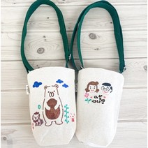 DIY 친환경 에코 텀블러백 물병 가방 수통 파우치 스텐실 꾸미기, T21