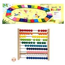 KC인증 유아 수학교구 원목 수세기놀이 수셈판 수세기교구 수세기판 숫자세기 장난감 엄마표 수학놀이 홈스쿨링 유치원 어린이집 교구 학습교재, 단품 책제외