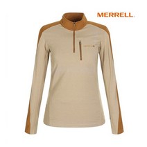 머렐 머렐 여성 심플 배색 반목넥 집업 티셔츠_5215FZ670