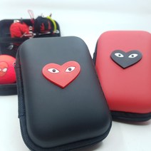 하트 골프 티케이스 파우치 내부 구분형 12cmX9cm(골프 악세사리 캐디용품 버디나비), 레드하트+블랙케이스