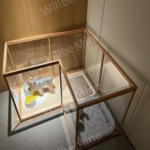 강아지방음부스 격리 반려견 반려동물 짖음 분리불안, 문없는 전체 둘레 6장(밤나무+투명판)
