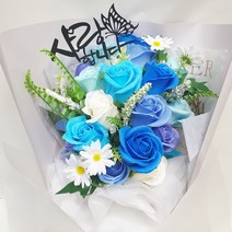 영하우스 장미꽃다발 장미 20송이 성년의 날 생일 축하 꽃다발 선물 베로나 졸업식 졸업꽃 선물, 베로나 블루+사랑합니다