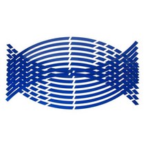 16pcs 반사 휠 림 스트라이프 데 칼 범용 자동차 오토바이 스티커 18 인치 바퀴 Decals 장식, 한개옵션1, 03 파란