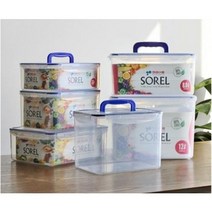 키친아트 플라스틱 소렐 밀폐 용기 투명 정사각 직사각 핸디 손잡이 김치 반찬통, 직사각0.5L