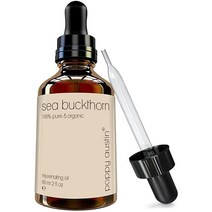 poppy austin 60mL 유기농 산자나무 오일 - 100% 순수 냉압착 삼중 정제 시벅나무 오일 비건 및 동물 실험을 하지 않은 산자나무 베리 오일 건조하고 민감하며 호, 1개
