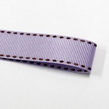 선물포장리본 꽃포장리본 골지 스티치 리본 (폭 5mm 길이90m)(폭 10mm/15mm 길이 45m), 50(연보라+브라운스티치)